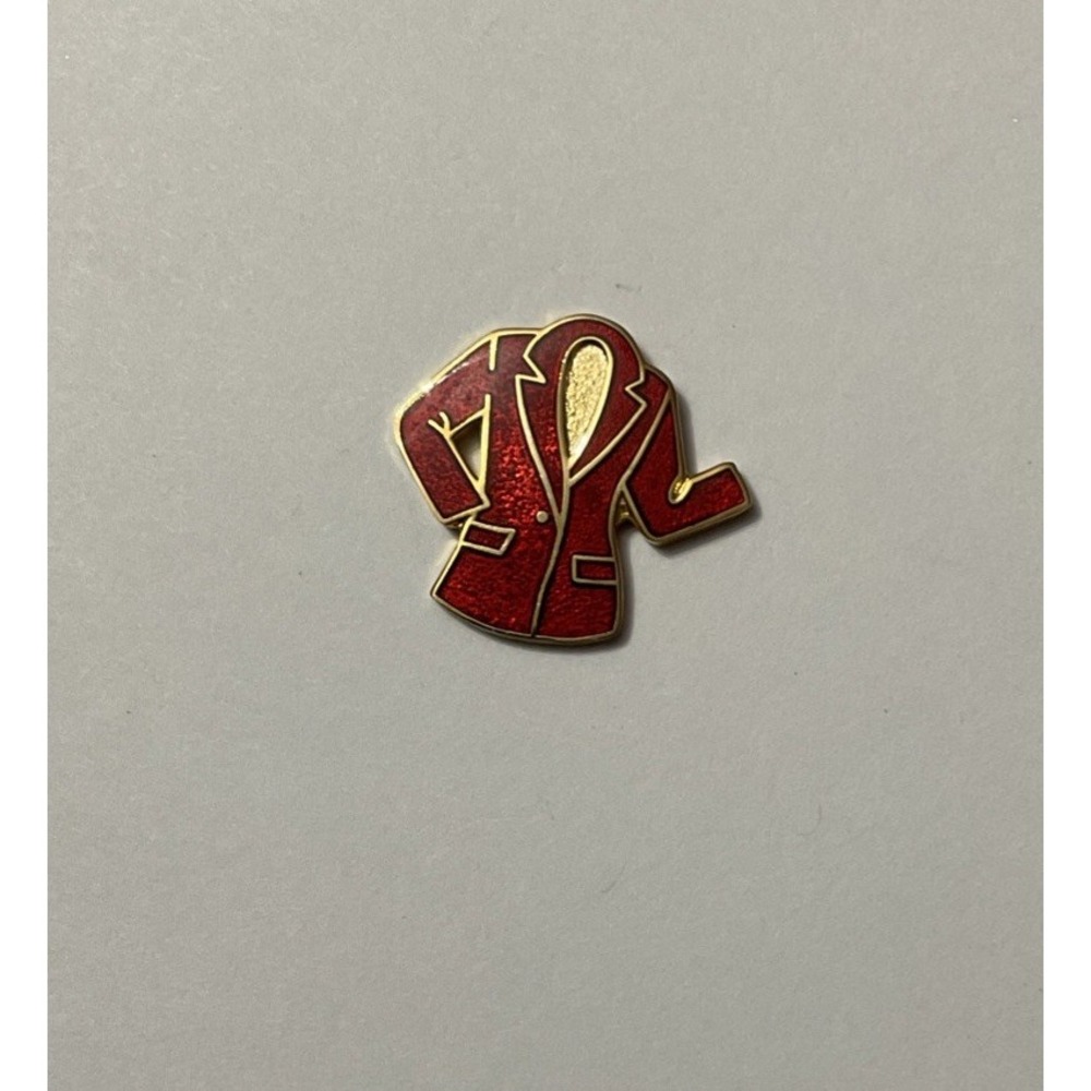 Vintage Mary Kay MK Pin Brooch Lapel Red Jacket Tie Tac Gold Tone Enamel